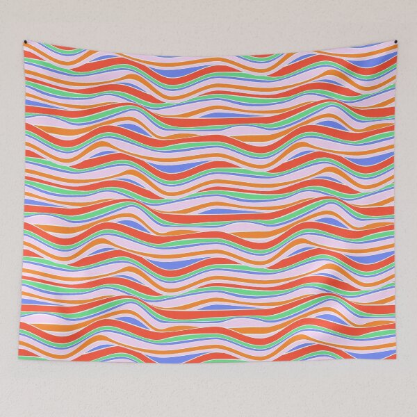 Item preview, Líneas horizontales onduladas en colores brillantes. Estampado de verano. designed and sold by Yaaaaay.