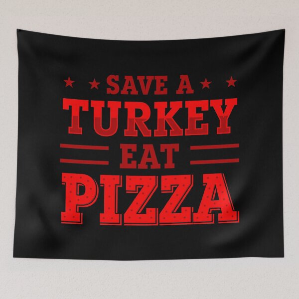 Item preview, red thanksgiving save turkey pizza  designed and sold by Gossip Rag.