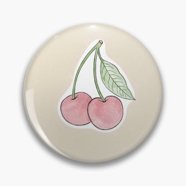 Item preview, Delicious fresh ripe cherry fruit flat illustration design. Printable cherry sticker. designed and sold by Sunshine2504.