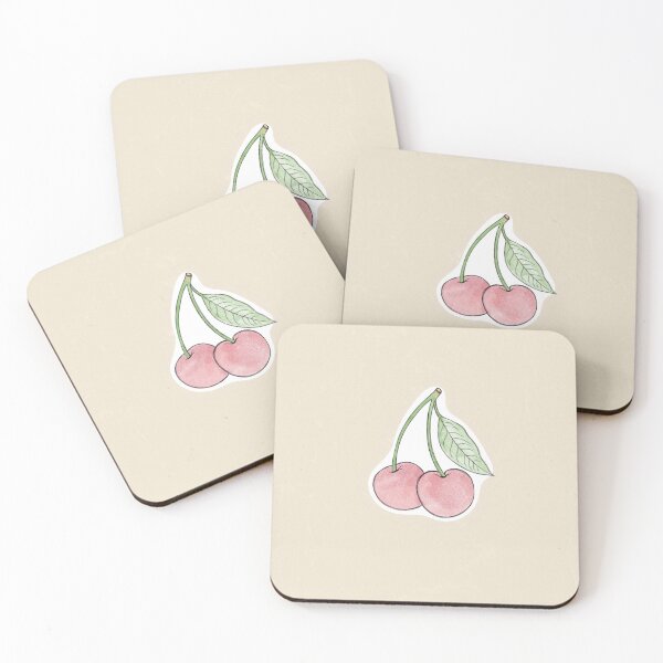 Item preview, Delicious fresh ripe cherry fruit flat illustration design. Printable cherry sticker. designed and sold by Sunshine2504.