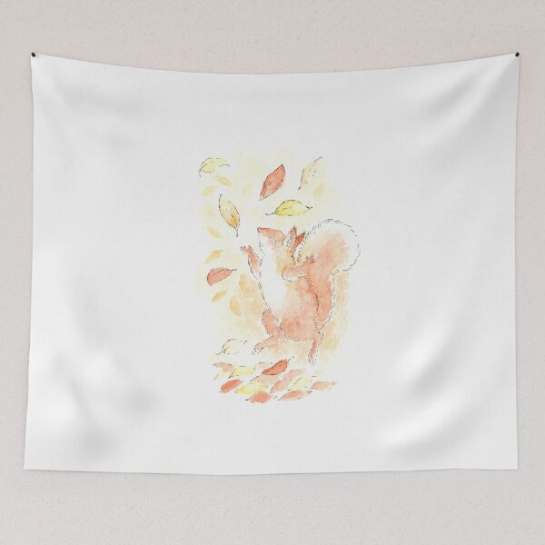 Item preview, Squirrel Dancing Through Leaves Watercolour designed and sold by Brett Miley.