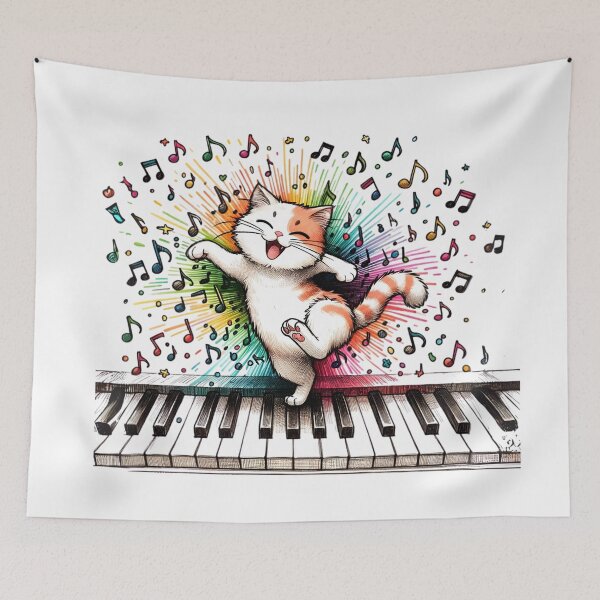 Item preview, Cat Dancing on Piano designed and sold by aurahealing.
