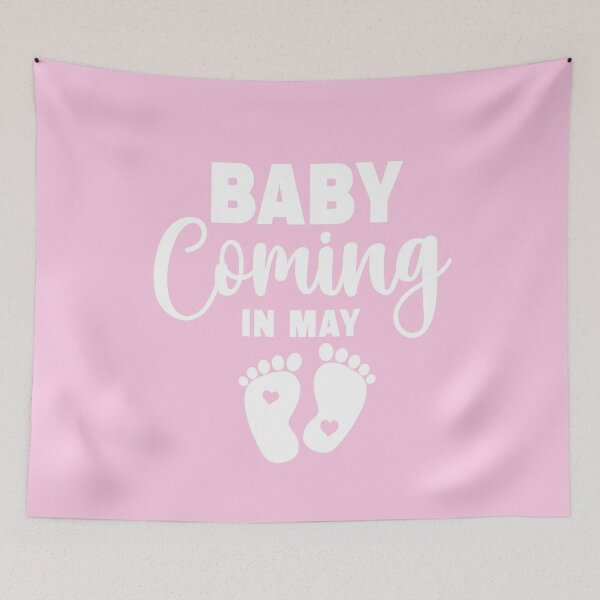 Item preview, New Baby Coming in May Pink or Blue Soon-to-Be Mom Pregnancy Announcement New Mommy Est. 2024 designed and sold by ARTsPlural.