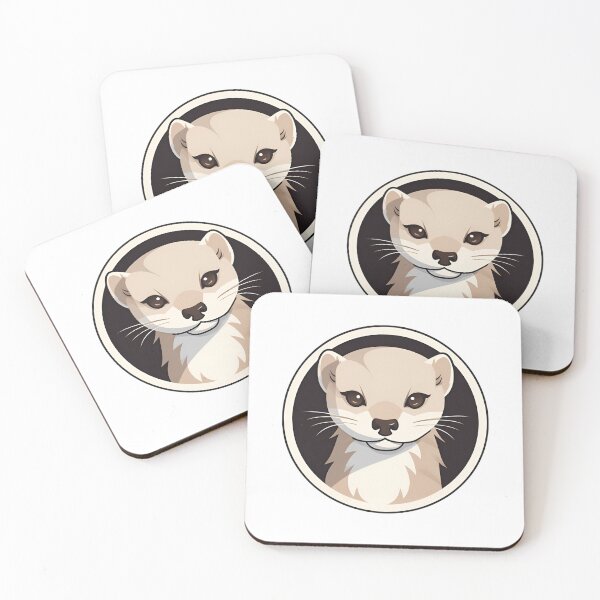 Item preview, Cartoon Style Mink Painting Drawing Logo Sticker, wall arts, Art Prints and More designed and sold by Kevin Lou.