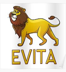 Evita Lion Drawstring Bags Poster