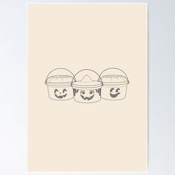 Item preview, Halloween bucket minimal - 90s nostalgia- vintage Jack o lantern designed and sold by nineties-kids.