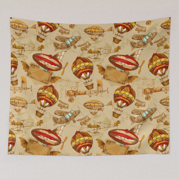 Item preview, Steampunk Airship Vintage Pattern designed and sold by Sugar-Magnolia.