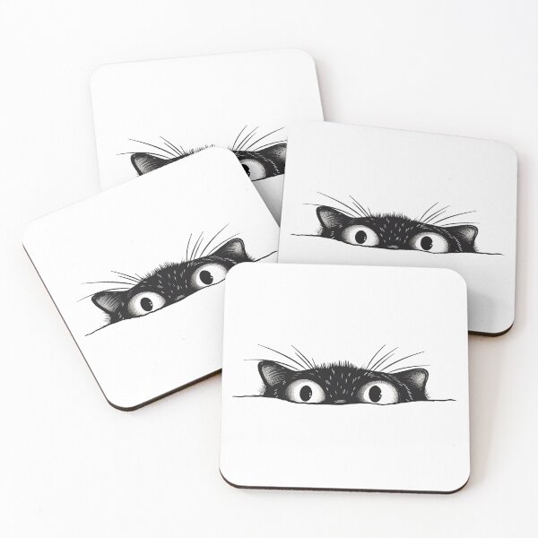 Item preview, Curious Peek Black Cat Art designed and sold by websajtovinis.