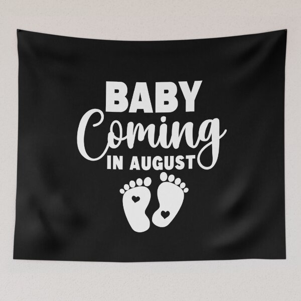 Item preview, New Baby Coming in August Soon-to-Be Mom Pregnancy Announcement New Mommy Est. 2024 designed and sold by ARTsPlural.