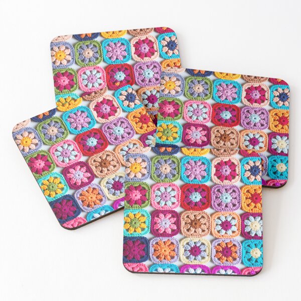 Item preview, knitted background granny square designed and sold by SolArt88.