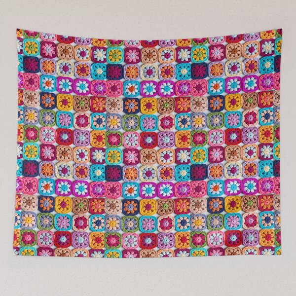Item preview, knitted background granny square designed and sold by SolArt88.