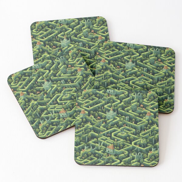 Item preview, Maze: Green Fantasy City Pattern 6 designed and sold by 4TeeToo.