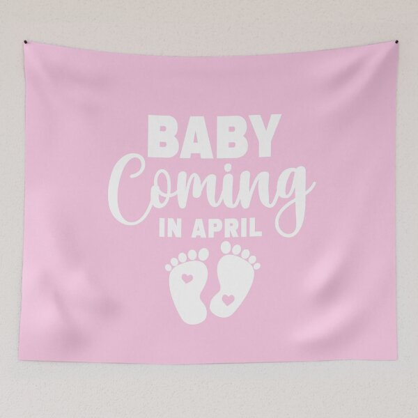 Item preview, New Baby Coming in April Pink or Blue Soon-to-Be Mom Pregnancy Announcement New Mommy Est. 2024 designed and sold by ARTsPlural.