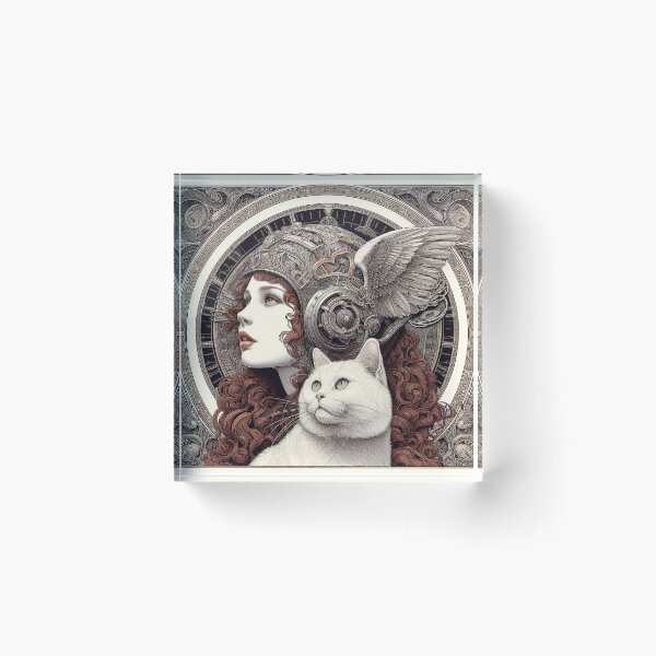 Item preview, Girl and white cat n.17 designed and sold by Carnisch.