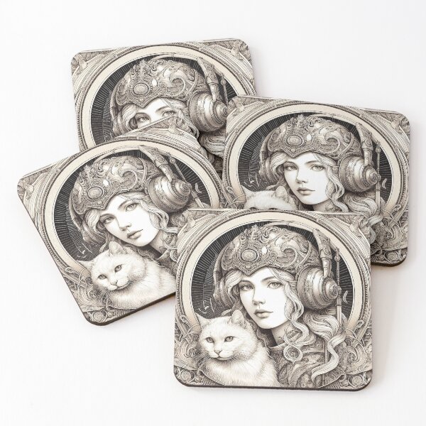 Item preview, Girl and white cat n.14 designed and sold by Carnisch.