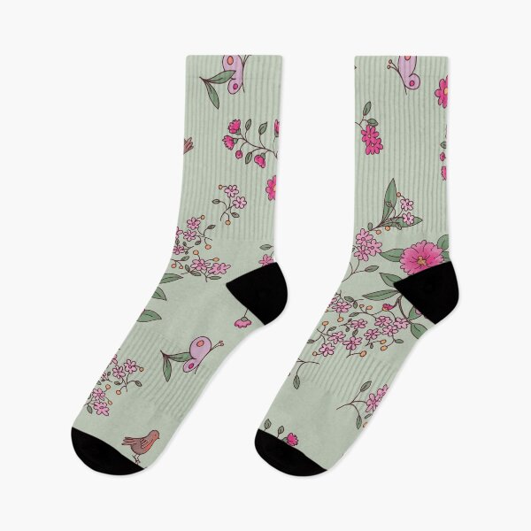 Item preview, Flowers with birds and green butterflies designed and sold by NEWGARDEN STUDIO.