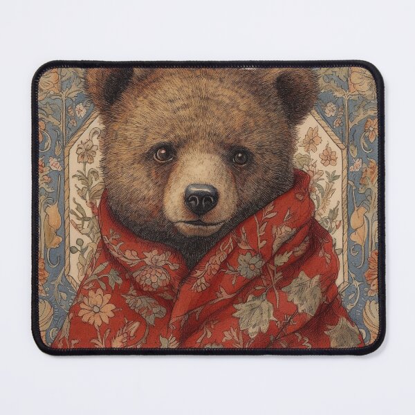 Item preview, William Morris, Brown Bear In A Red Blanket designed and sold by SapphireKunai.