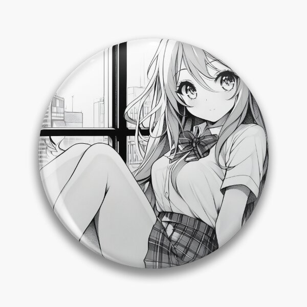 Item preview, Girl Kawaii - Black and White Charm designed and sold by Yzertaa.
