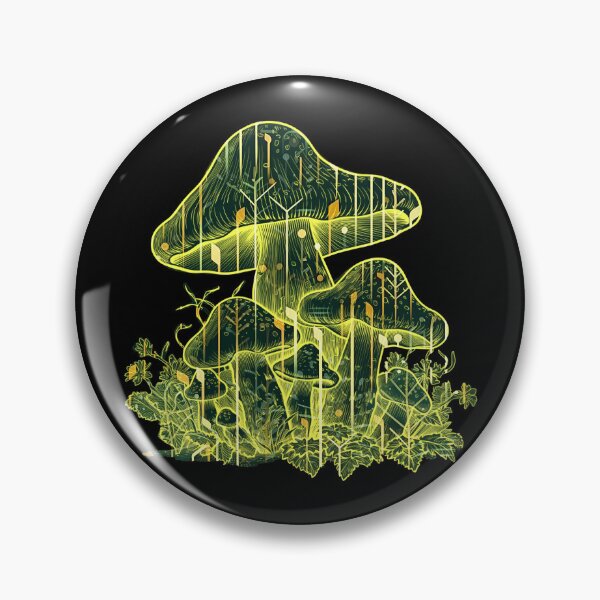Item preview, Green Cyber Mushroom designed and sold by gracefullizard.
