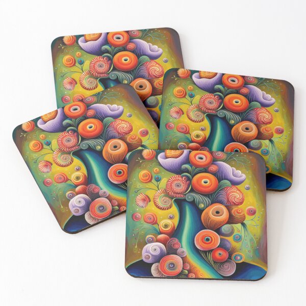 Item preview, Surrealistic Woman with Abstract Flowers   designed and sold by Vicky Brago-Mitchell®.
