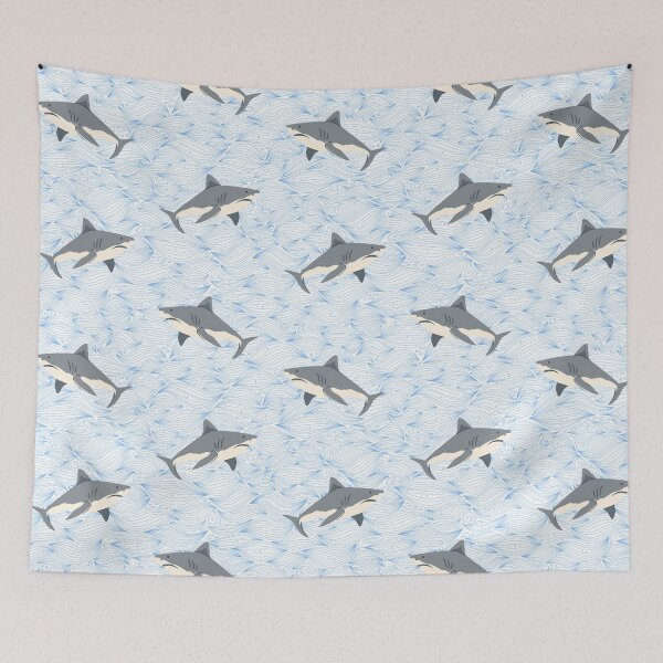 Item preview, Shark Sea Waves Pattern designed and sold by BettySpicer.