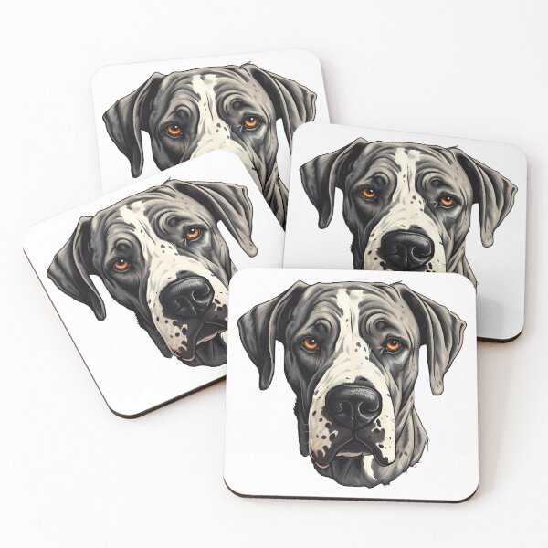 Item preview, Great Dane Puppy Dog Mantle Coat Portrait Drawing designed and sold by meganohm.