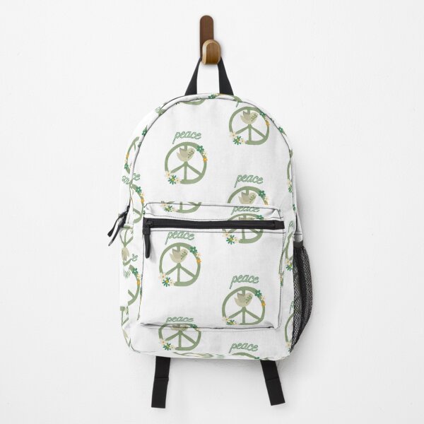 Item preview, Peace for the world floral and dove green environmental designed and sold by Night Bloom Designs.