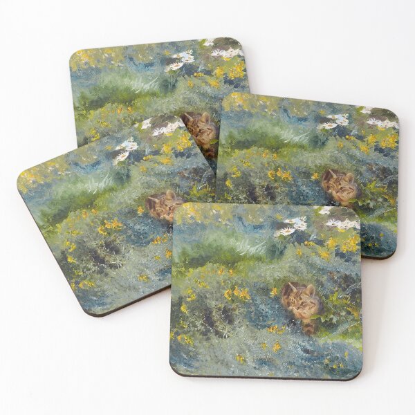 Item preview, Cat in a Meadow of Flowers - Abstract designed and sold by tomorrowsart.