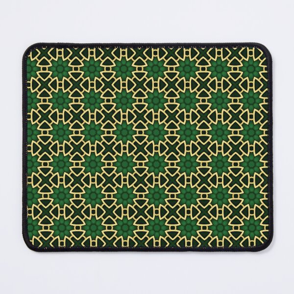 Item preview, Geometric Flowers Pattern - Green and Golden designed and sold by ObscureElegance.