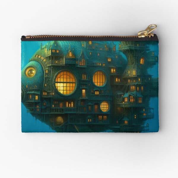 Underwater City of Fish and Trees Zipper Pouch