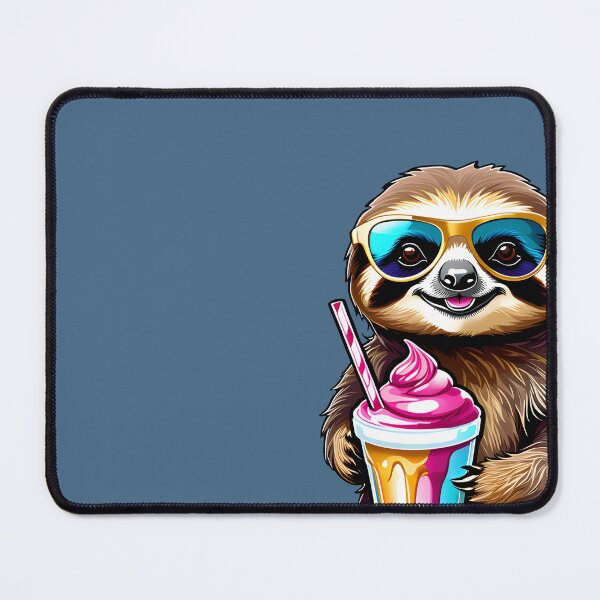Item preview, Sunglasses + Milkshake = Cool Sloth designed and sold by StickerSquare.