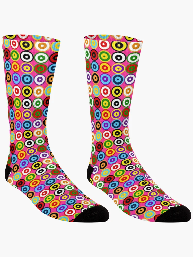 Thumbnail 3 of 5, Socks, PINK Multi-pattern Retro Mod Roundel designed and sold by ModSupporters.