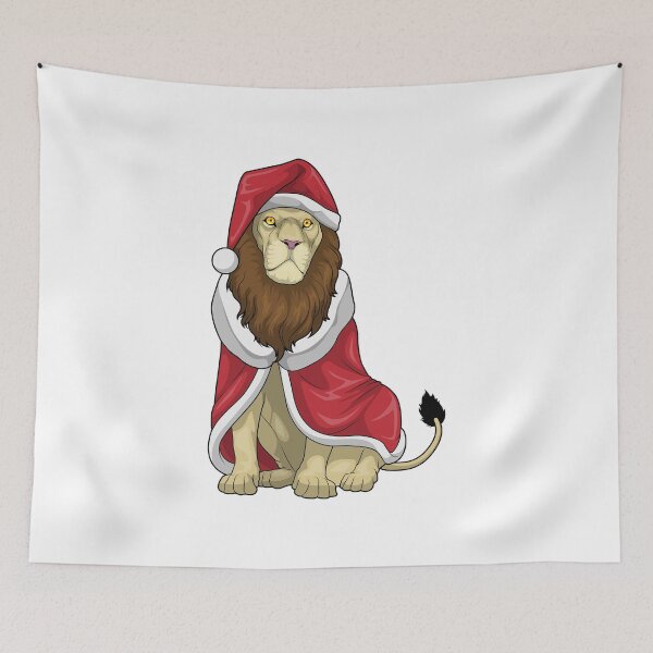 Item preview, Lion Christmas Santa hat designed and sold by Snabdesign84.