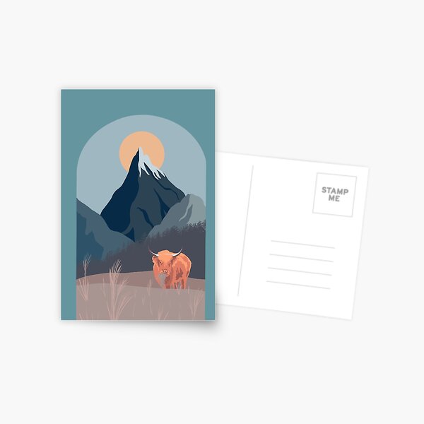 Item preview, Highland Cow Landscape Art Deco designed and sold by CMORRISON12345.