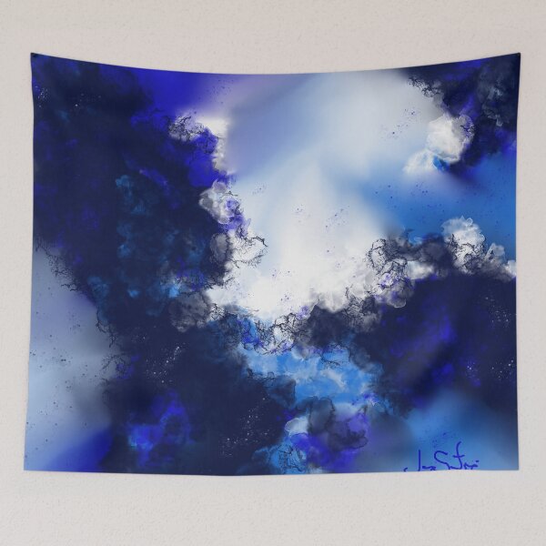 Item preview, Kiss of The Blue Jay - Blue Monochrome Abstract designed and sold by Joey Santiago.