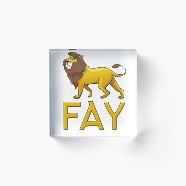 Fay Lion Drawstring Bags Acrylic Block