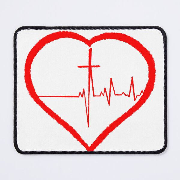 Item preview, Heartbeat icon with cross & heart, Christian  designed and sold by JackDraws88.