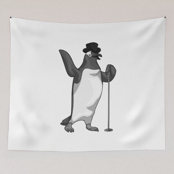 Aperçu de l'œuvre Penguin Singer Microphone Music créée et vendue par Snabdesign84.