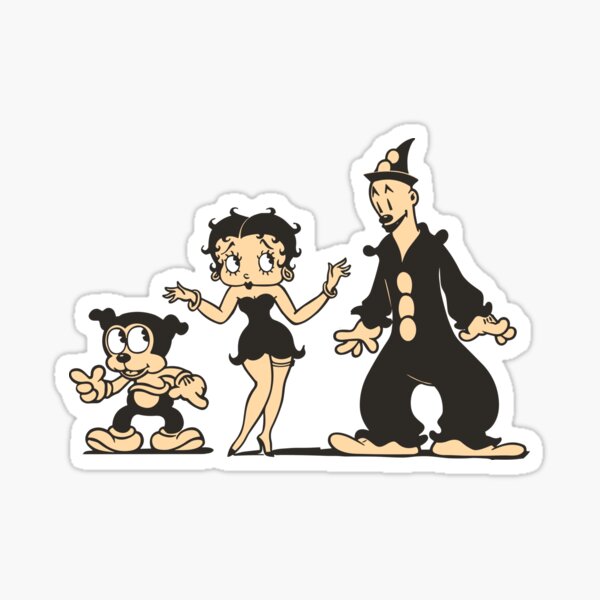Betty Boop Bimbo And Pudgy Kiss-Cut Sticker Sheet - WHITE
