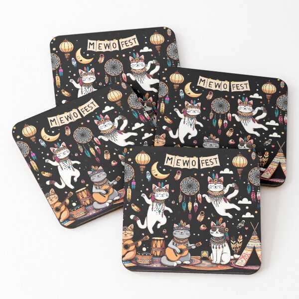 Item preview, Meow Fest Boho Street Cats designed and sold by ElLocoMus.