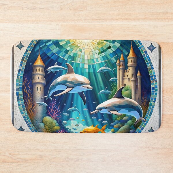 Item preview, Dolphin Realm in colorful Mosaic designed and sold by Sovari One Fashions.