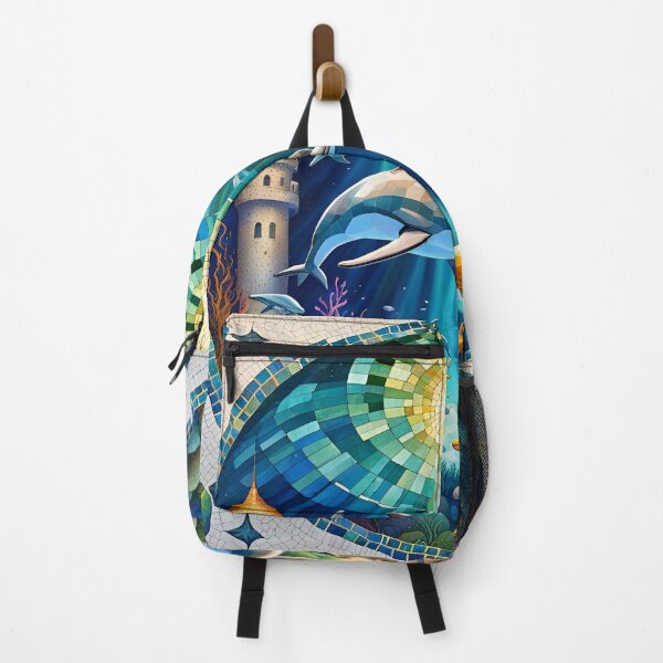 Item preview, Dolphin Realm in colorful Mosaic designed and sold by Sovari One Fashions.
