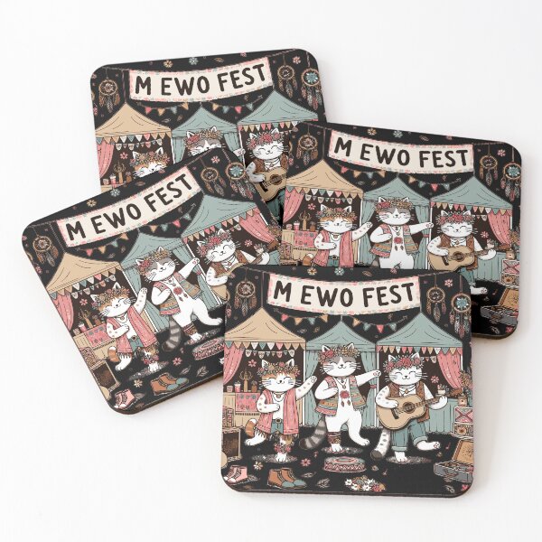 Item preview, Dancing Meow Fest Boho Street Cats designed and sold by ElLocoMus.