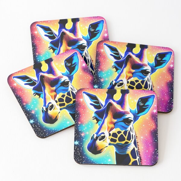 Item preview, Cosmic Rhapsody: Astral Giraffe in Neon Constellations designed and sold by javaoverride.