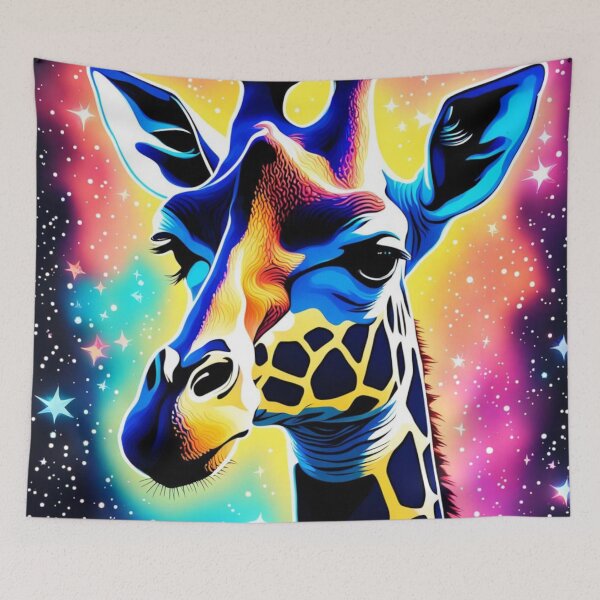 Item preview, Cosmic Rhapsody: Astral Giraffe in Neon Constellations designed and sold by javaoverride.