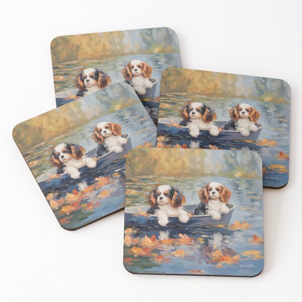 Aperçu de l'œuvre Cavalier King Charles Chiots Monet Peinture créée et vendue par Dramaqueenbee.