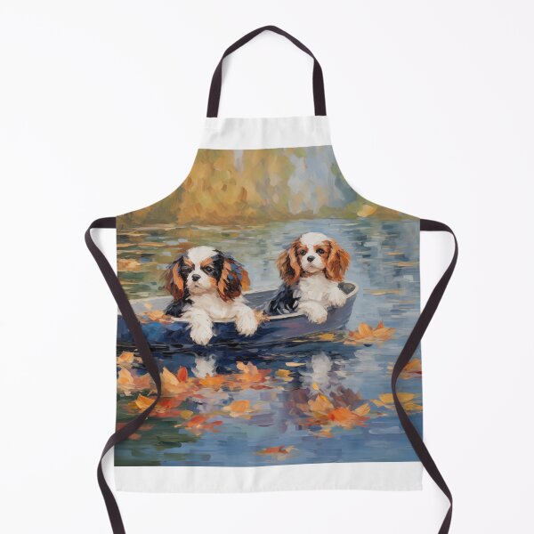 Item preview, Cavalier King Charles Puppies Monet Painting designed and sold by Dramaqueenbee.