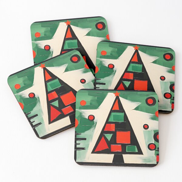 Item preview, Eclectic Elegance- Christmas Tree Triad in Fauvist, Cubist, and Primitivist Flair designed and sold by OlfactoART Studio.