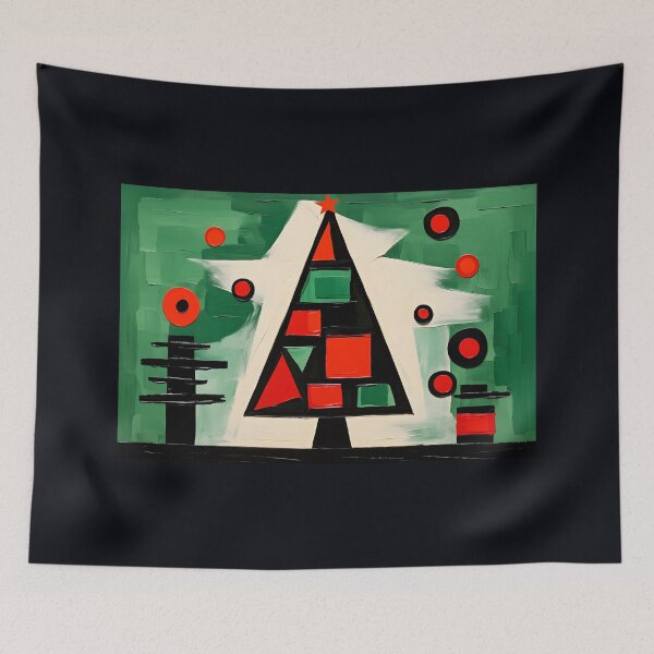 Item preview, Eclectic Elegance- Christmas Tree Triad in Fauvist, Cubist, and Primitivist Flair designed and sold by OlfactoART Studio.