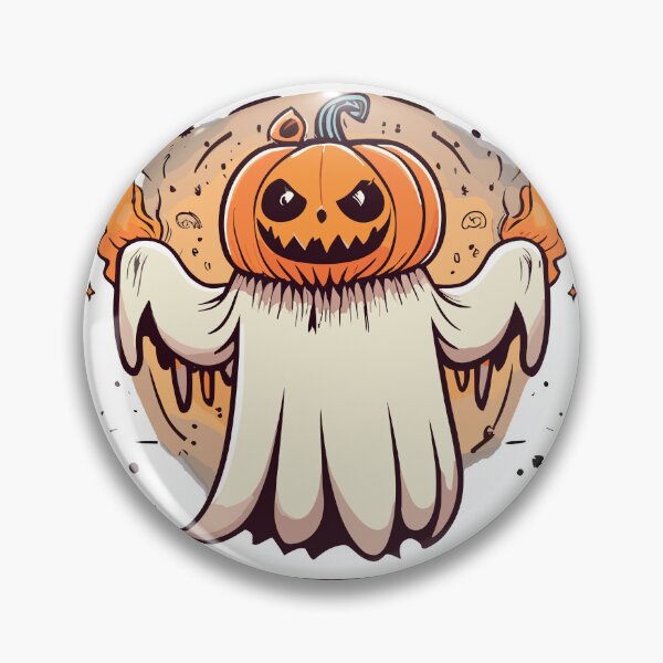 Item preview, Ghost with pumpkin head designed and sold by cuprum13.